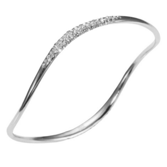 ALEXIS BITTAR • Miss Havisham Liquid Crystal Encrusted Wavy Bangle Bracelet - Picture 1 of 9